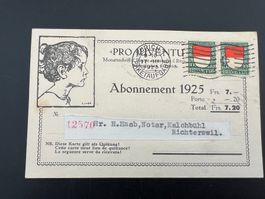 Ansichtskarte Pro Juventute Abokarte NN 1925  (V149)
