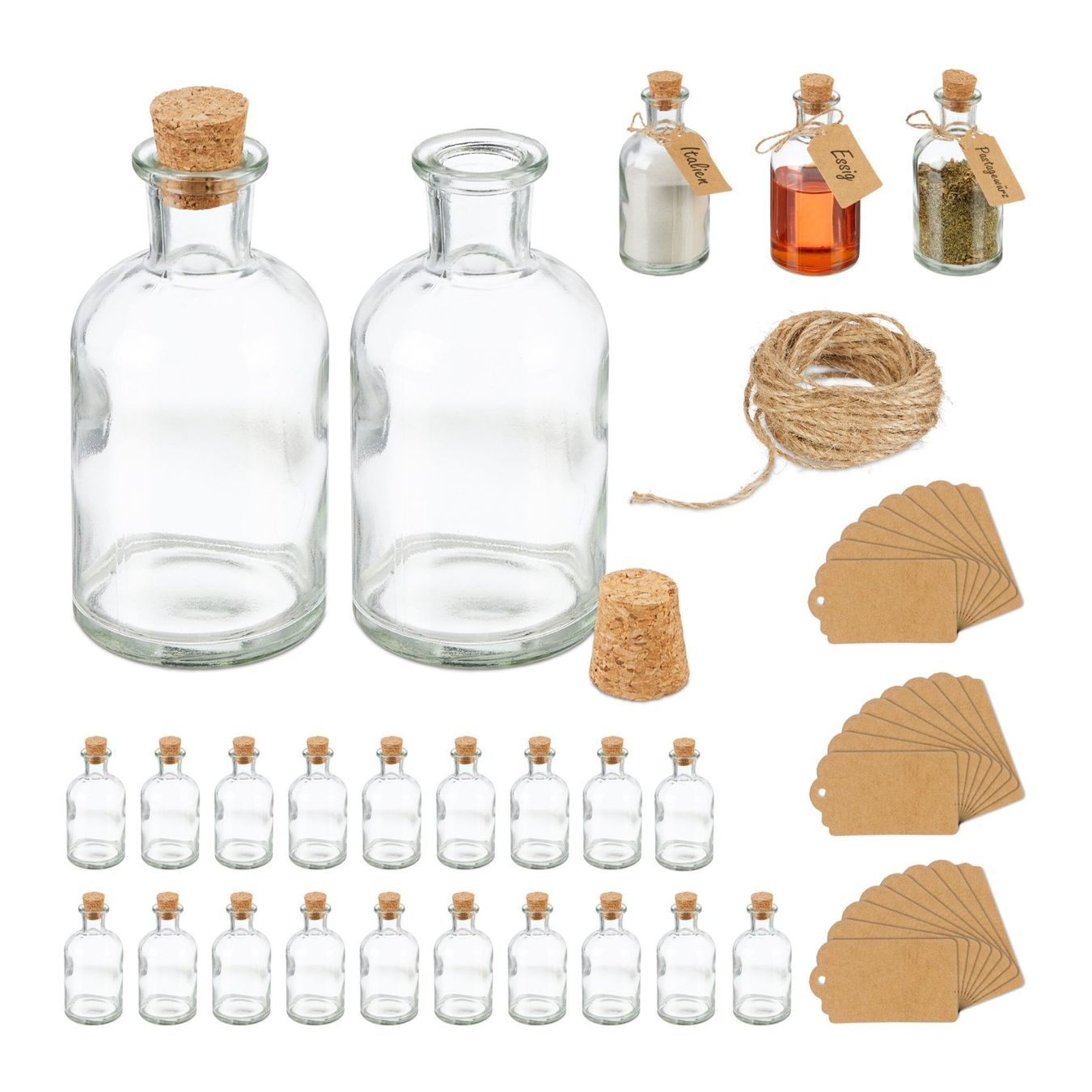 Altro in Stoviglie & Bicchieri: Fläschchen Set mit Korkdeckel 125ml - 24er Set – Nuovo e nell'imballaggio originale da Gerlafingen venduto da Tsuru
