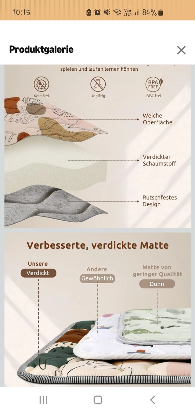 Tappeto da gioco: Krabbelmatte 180 x 150 cm – Nuovo (secondo la descrizione) da Frauenfeld venduto da Ricariela 2