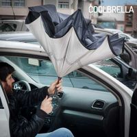 Coolbrella - umgekehrt zusammenklappbarer Regenschirm