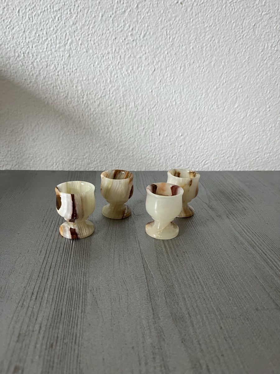 Gläser: 4 Stk. Marmor Gläschen – Neu (gemäss Beschreibung) aus Zürich von lschaff 1