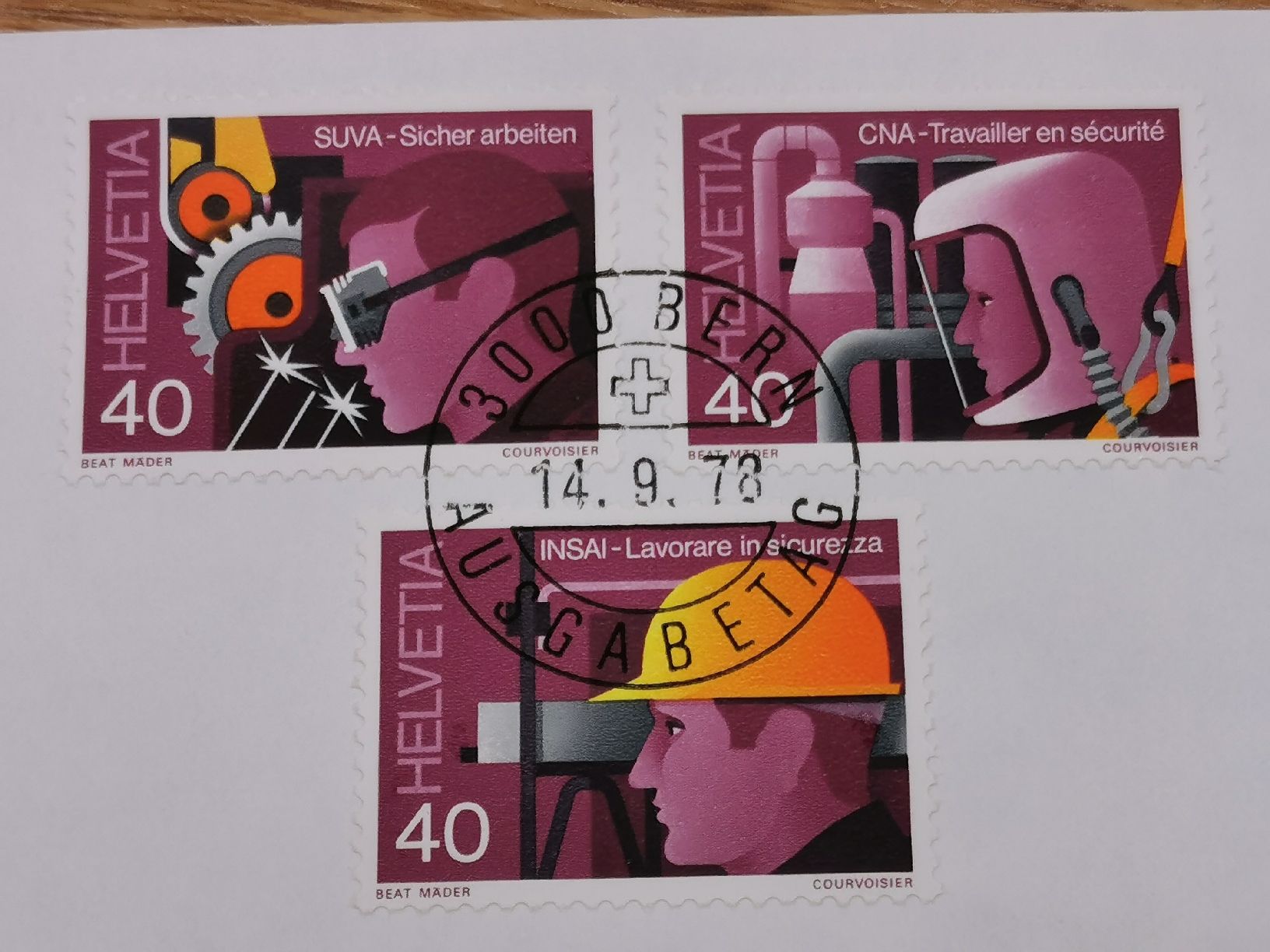 Tutti i francobolli: FDC 614-616 Kat. 200.- 14.9.1978 – Usato da Wangen venduto da Abartix 1