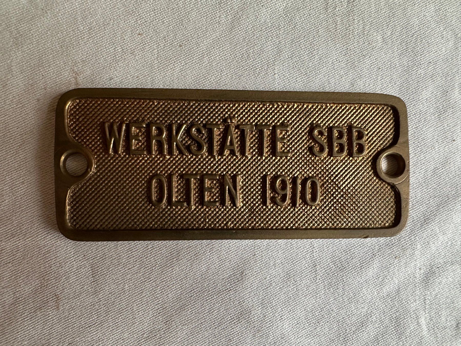 SBB/CFF/FFS Insegne: Plaque SBB Olten 1910 – Usato da Ste-Croix venduto da BuffetSC