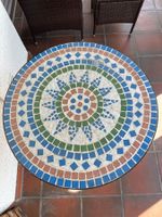 Mosaiktisch rund Metallgestell für Garten Balkon 50cm