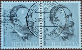 Helvetia, paire de timbres - super tampon !