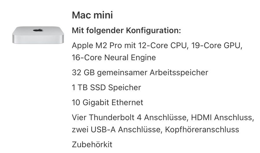 Apple PCs: Mac Mini M2 Pro, 32 GB RAM, 1TB, 10 GbE – Gebraucht aus Luzern von sofalounge 3