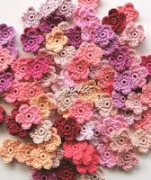 Blumen Gehäkelt 100.Stück Baumwolle 4cm