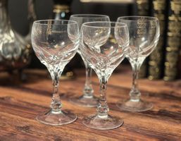 Vintage Kristall Weingläser Set 4 Stück – schweres Kristall