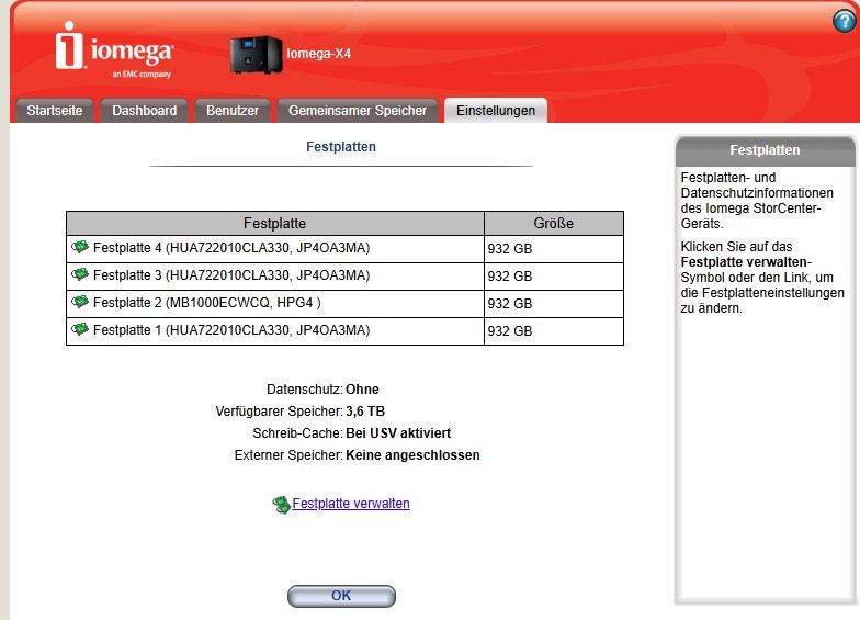 Server: iomega storcenter ix4 (4TB) – Gebraucht aus Tägerig von Greni26 2