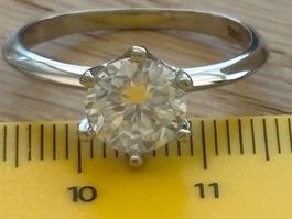 🌹🌹Luxus Elegante18/8 Ring 2ctSolitär Zirkonia Farbe:Silber