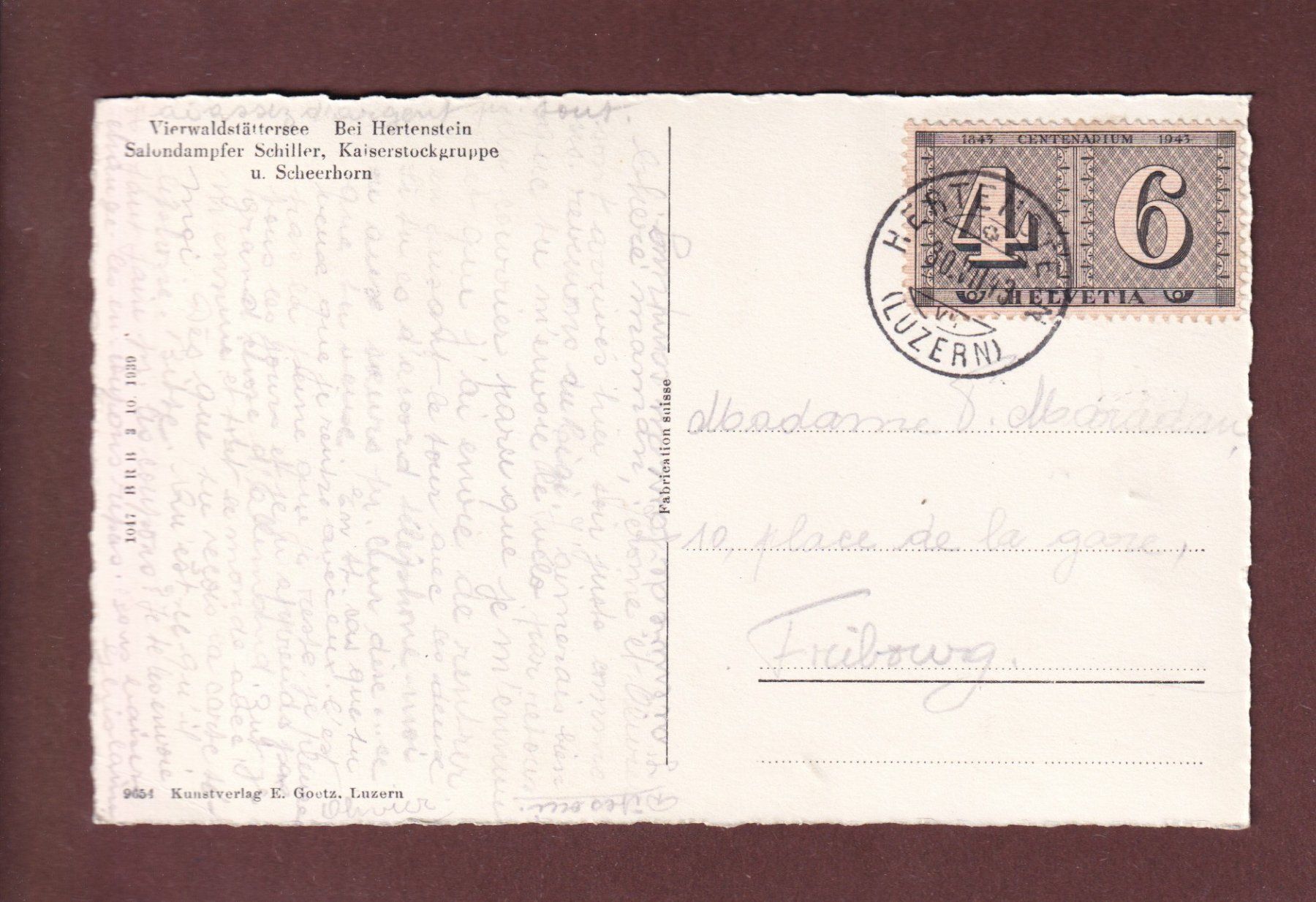 Ansichtskarten: Vierwaldstättersee - SCHIFF SCHILLER - 1943 // Eckbug // – Gebraucht aus Pully von nicecards-shop 1
