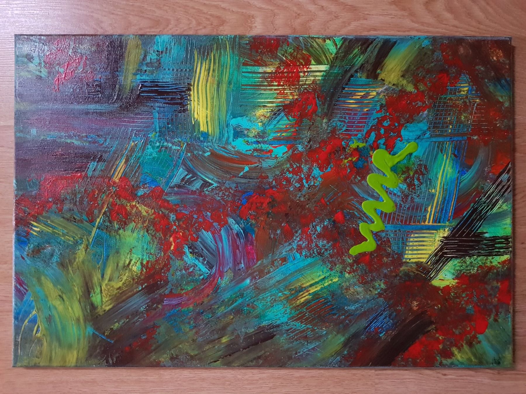 Dipinti: Painting: "Chaotic Synthesis", 40 x 60 cm canvas frame – Nuovo e nell'imballaggio originale da Turbenthal venduto da viw_48fr