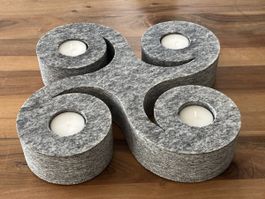 Granit Kerzenhalter für 4 Teelichter (6 cm) Wassergestrahlt