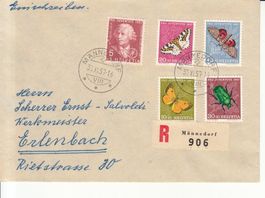 SBK J168 - J172 auf R-Brief mit ET Männedorf