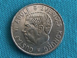 Sehr rarer Perfekte Schwedische Silbermünze 2 Kronen im 1964
