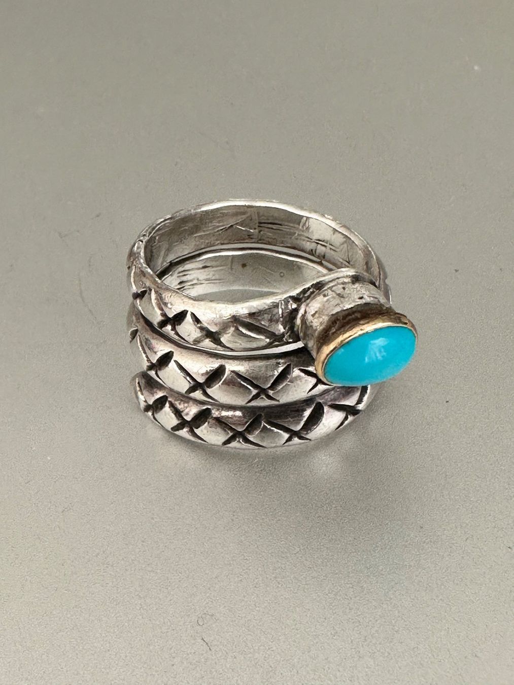 Anelli: Vintage Silber Ring mit Türkis: ca. 56-57 – Usato da Onex venduto da Antiqueshow