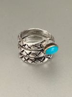 Vintage Silber Ring mit Türkis: ca. 56-57
