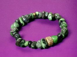 Armband Rubin-Zoisit mit handgemachtem Bronze-Bead