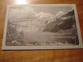 Werbekarte Chocolat Suchard, Lac d'Oeschinen, 1925, gelaufen