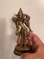 Tibet/Nepal Buddha Padmapani Bronze stehend, versiegelt