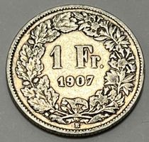 1 Franken - stehende Helvetia - 1907  B (Silber .835)