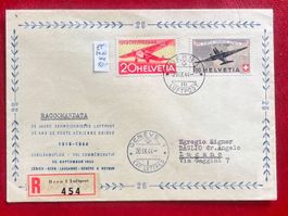 Flugpost Brief ET 20.IX.44  gestempelt ʘ mit Soldatenmarke