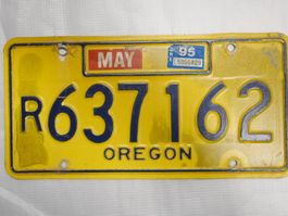 Oregon Nummernschild R637162, Jahrgang 1995, USA Blech