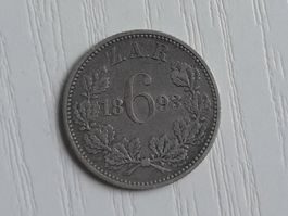 SILBER / 6 Pence / South African Republic / 1893