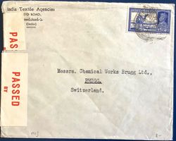 1943 India   Zensurbrief - India - Brugg