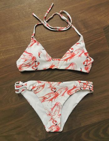 Bikini mit Flamingo Muster, Grösse XS/S