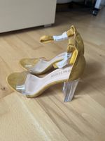 GELBE HIGH HEELS MIT PLEXI-ABSATZ GR. 37/38
