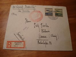 Dt Reich, Zeppelinbrief mit "Hindenburg" nach Amerika, 1936