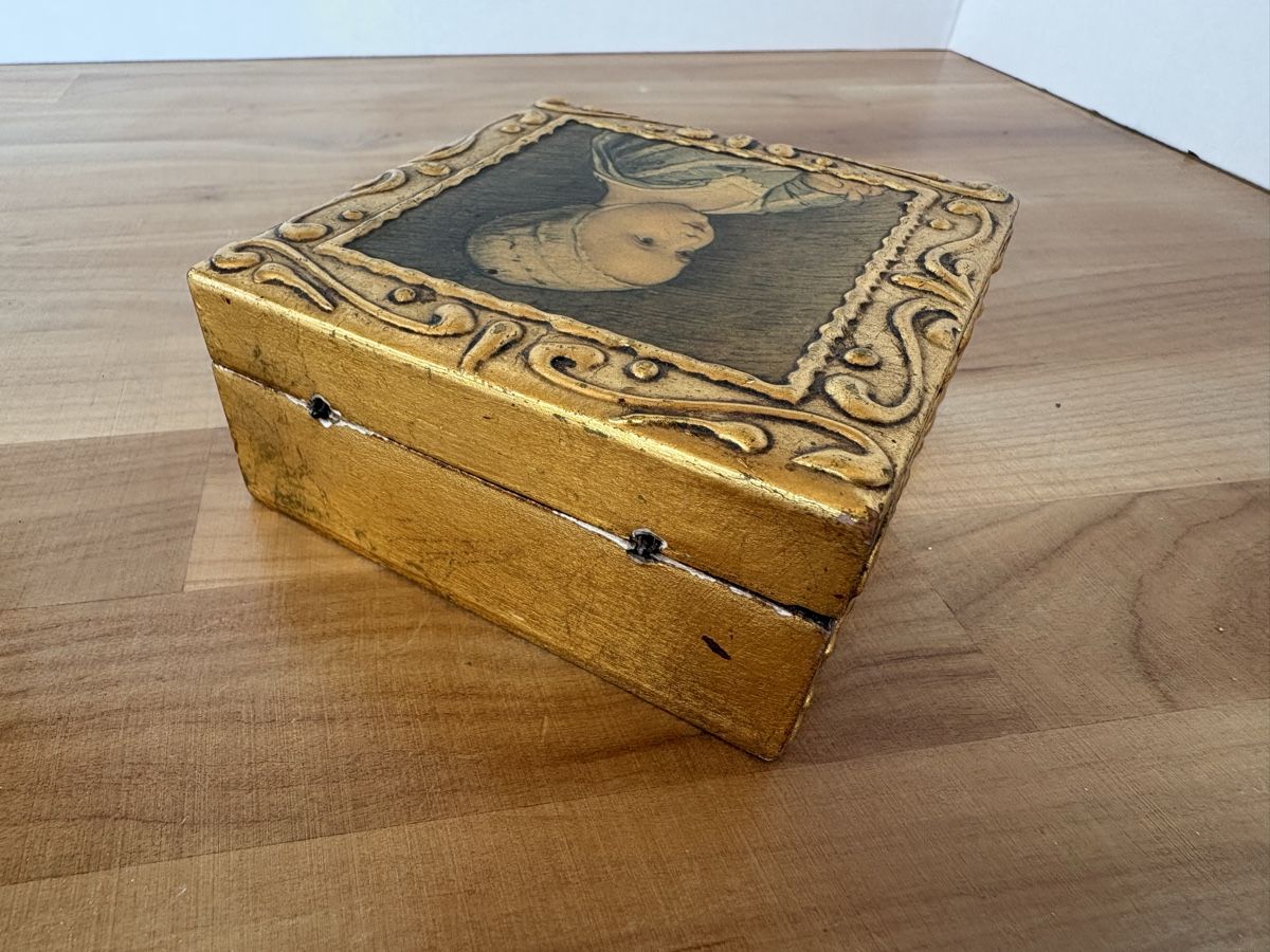 Portagioie: Holz Box Dose mit Bild von Kind – Usato da Rümlang venduto da SchumBru10 3