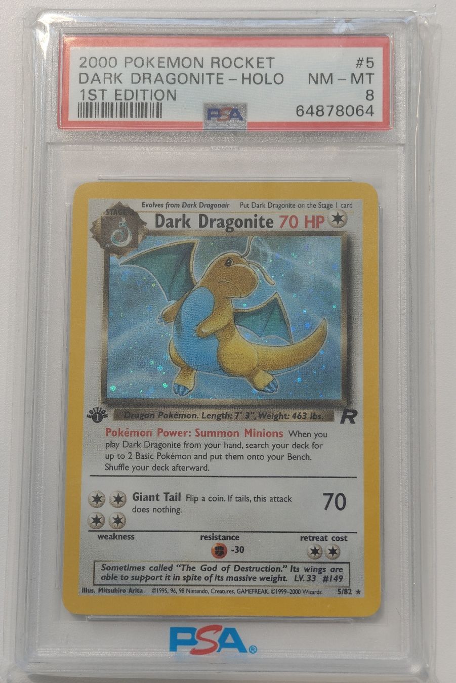Pokémon Carte collezionabili: Dark Dragonite 1st Edition Holo PSA 8 – Nuovo (secondo la descrizione) da Therwil venduto da Cordachu_Trade