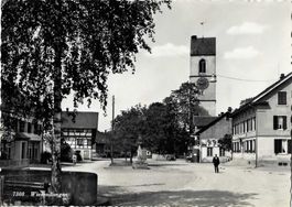 Wiesendangen ZH Strassenbild Kirche Nr.7308 ,1950