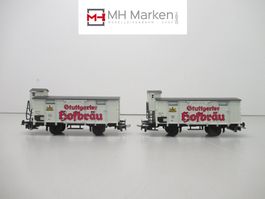 Liliput 21501 2x ged. Güterwagen "Hofbräu" Württemberg DC H0