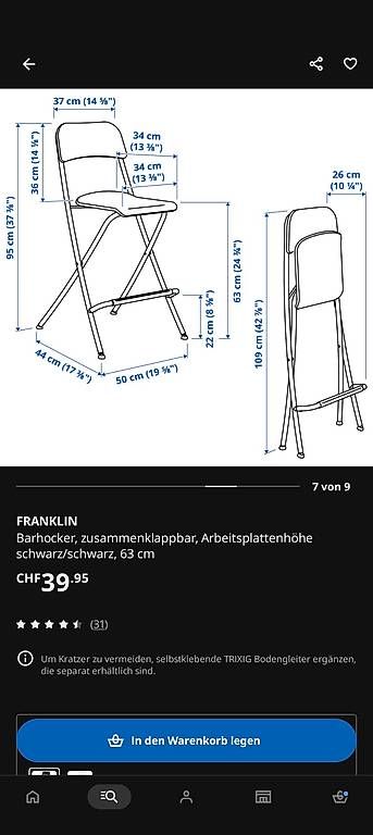 Tabourets: 2 Barhocker schwarz – D'occasion à Emmenbrücke par gin_6djl 2