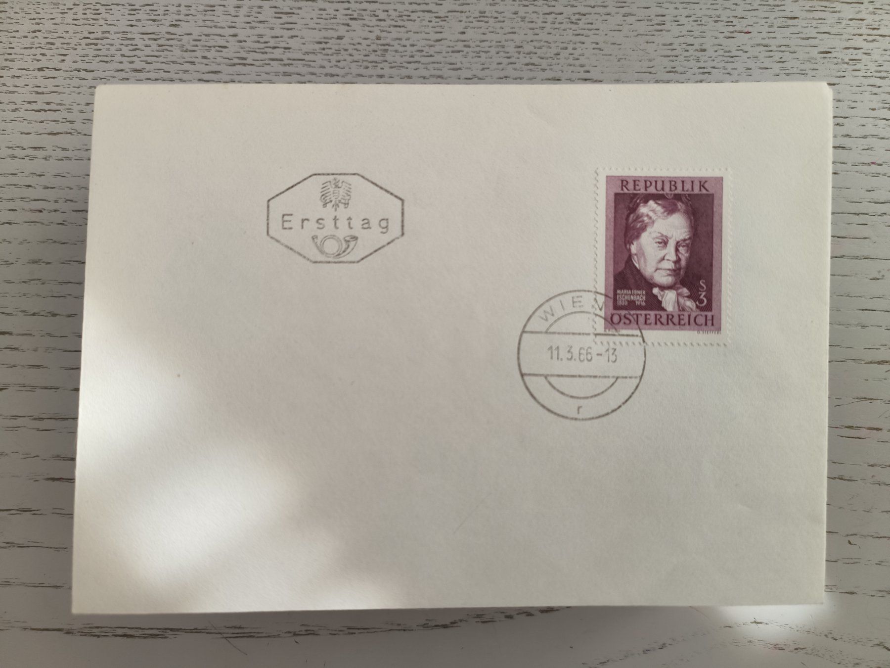 Tutti i francobolli: 1966 FDC Todestag Marie von Ebner -Eschenbach – Usato da Dübendorf venduto da goeggi79