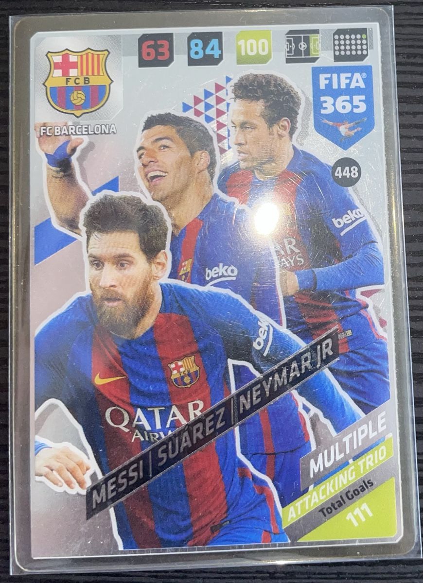 Panini Cartes à collectionner: FIFA 365 -Messi, Suarez & Neymar Jr. MULTIPLE ATTACKING TRIO – D'occasion à Lyss par t.cardmarket