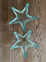 2 Glas Schalen Seestern Form blaugrün 2 Stk guter Zustand