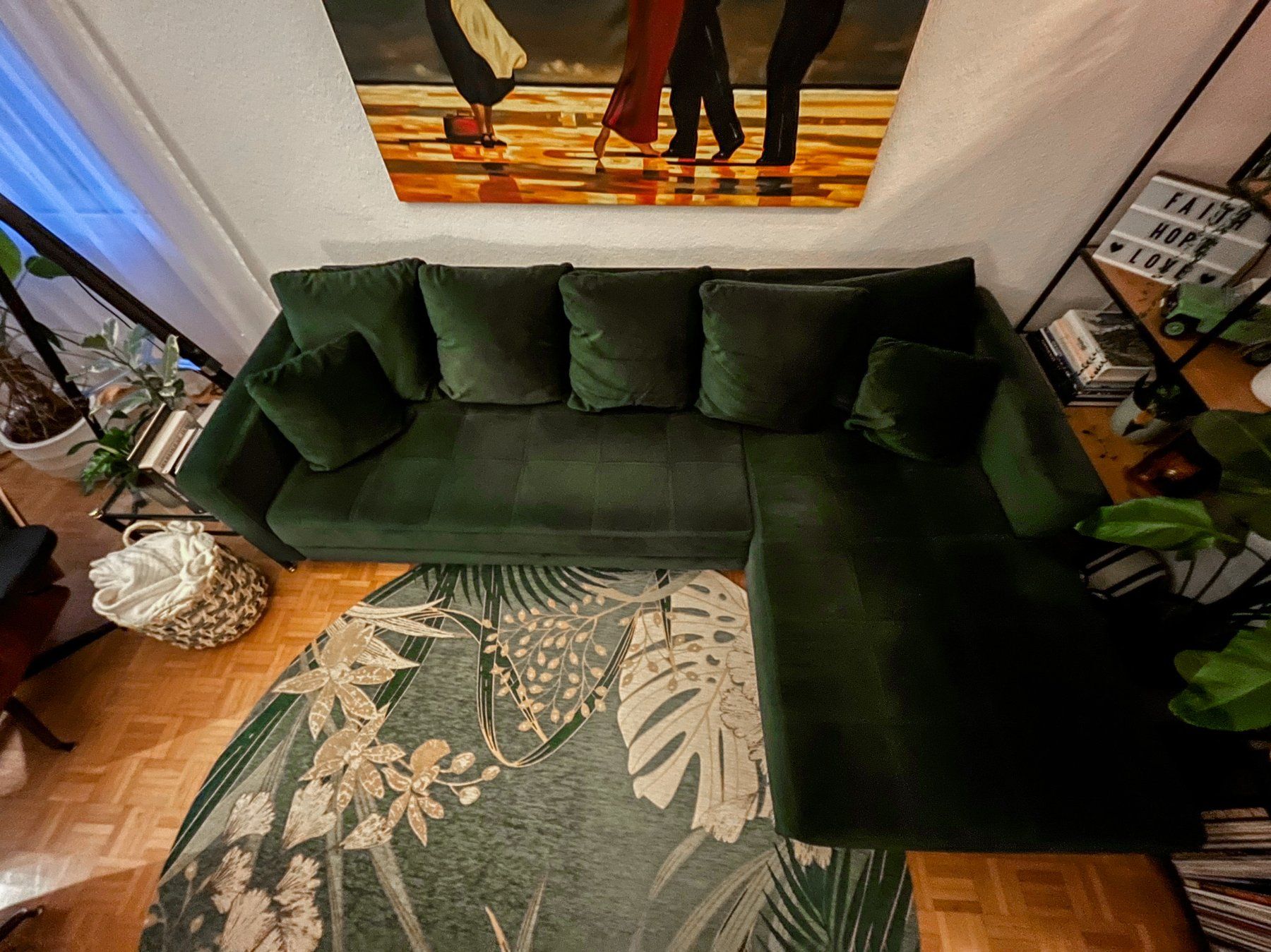 Divani: Ecksofa mit grünem Samt – Usato da Fällanden venduto da the_braun 3