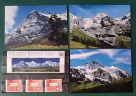 Eiger Mönch Jungfrau Karten + Marken inkl. spez.Fahnenmarken