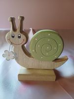 neu: Holzdeko Schnecke mit Blüte, Frühling, Deko
