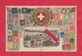 Zug (ZG) Präge Litho Passepartout Briefmarken