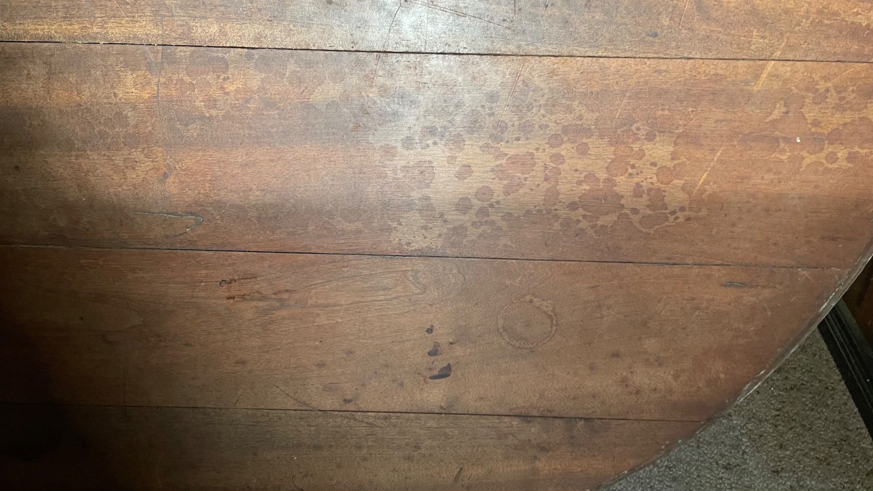 Tavoli: Alter, massiver runder Holztisch mit Sockel – Difettoso da Bremgarten AG venduto da Schussi 8