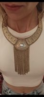 Collier mit Fransen goldfarben gut erhalten
