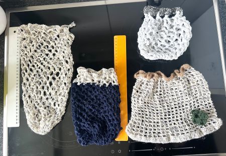 Gehäkelte Einkaufsnetze, Stoffbeutel, Neu!