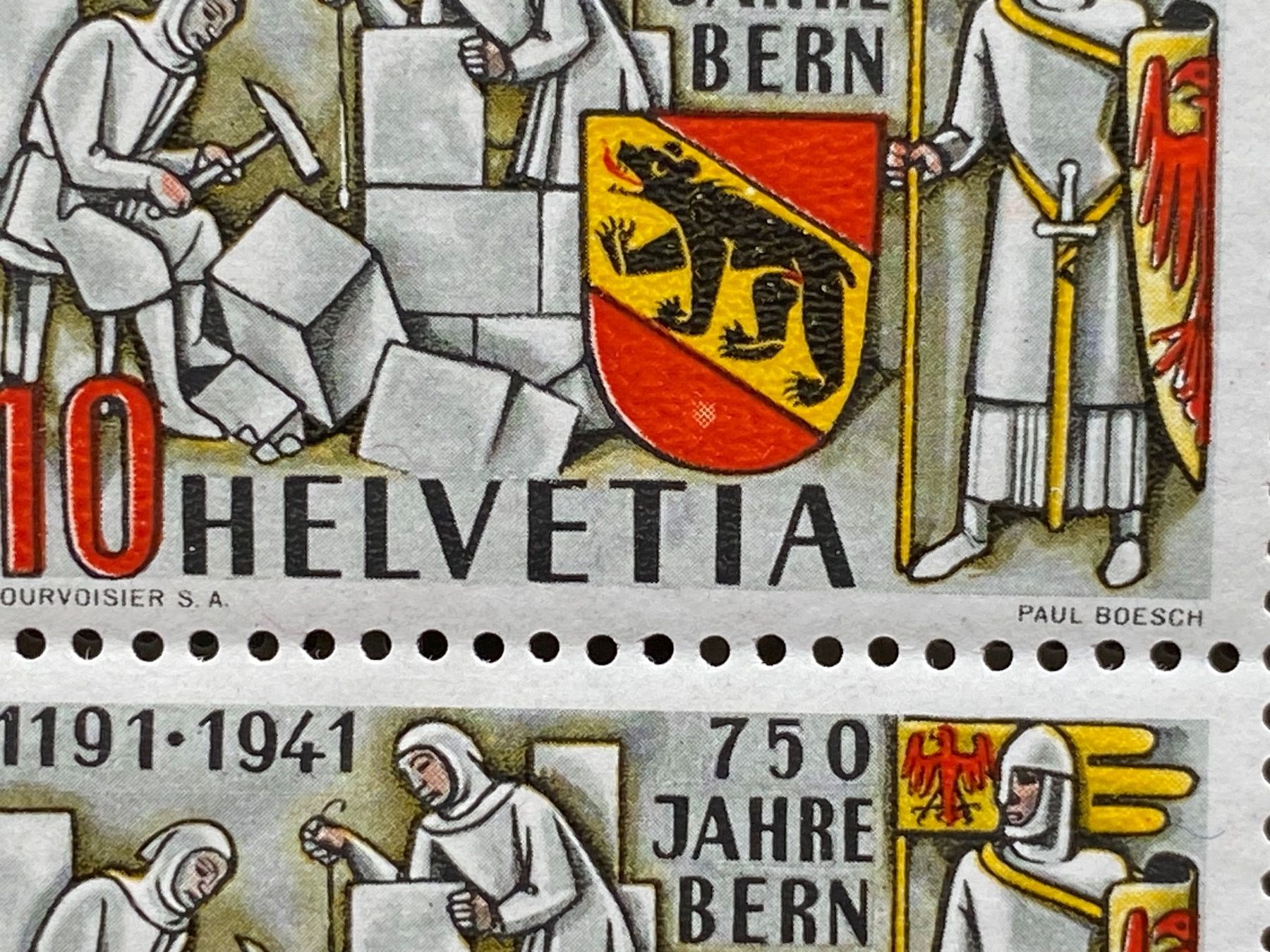 Tutti i francobolli: 253, Bogen, Rückseite **, Druckverschiebung, Spinne, etc – Usato da Aarau venduto da hilde47 2
