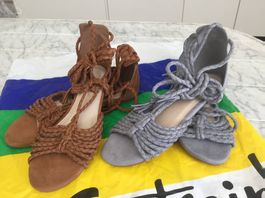 NEU Sommer Schuhe 37 Brown and Grey Color