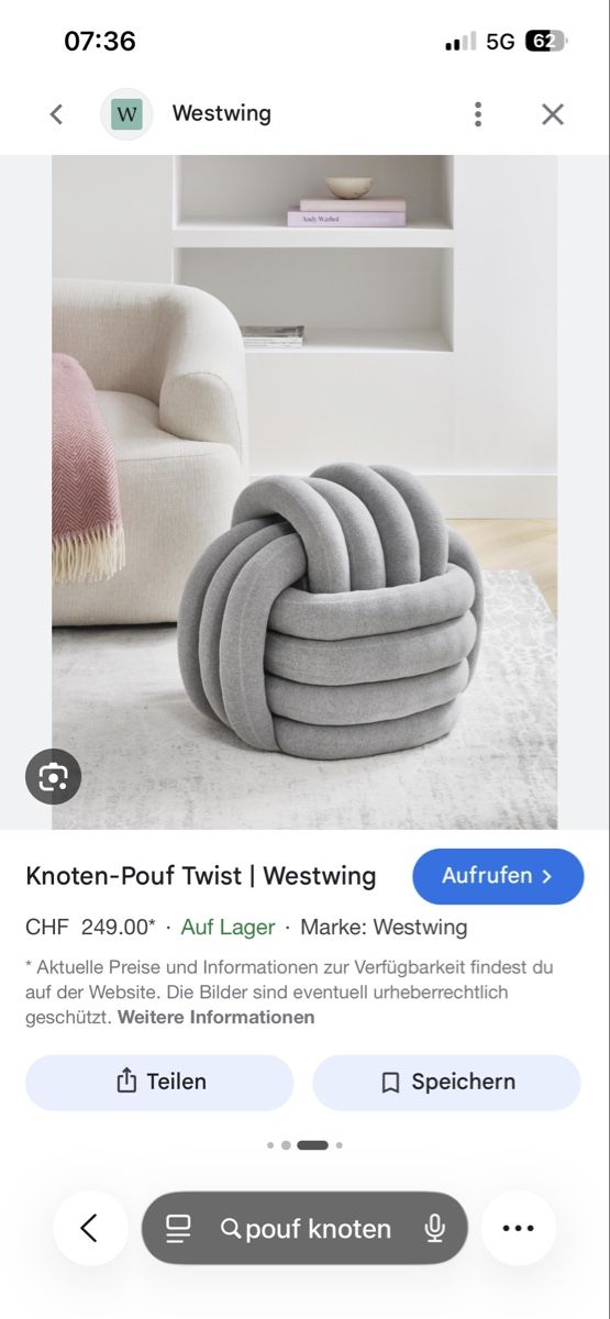 Westwing Sgabelli: Pouf Westwing – Nuovo (secondo la descrizione) da Zürich venduto da l.iten 1